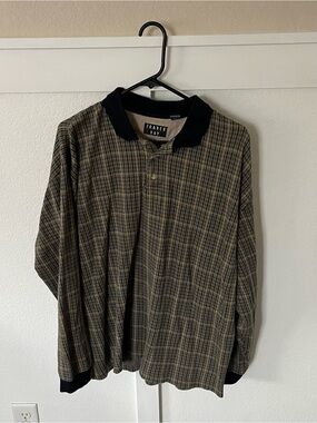 Vintage Trader Bay Men's Large Collared Long Sleeve Shirt.